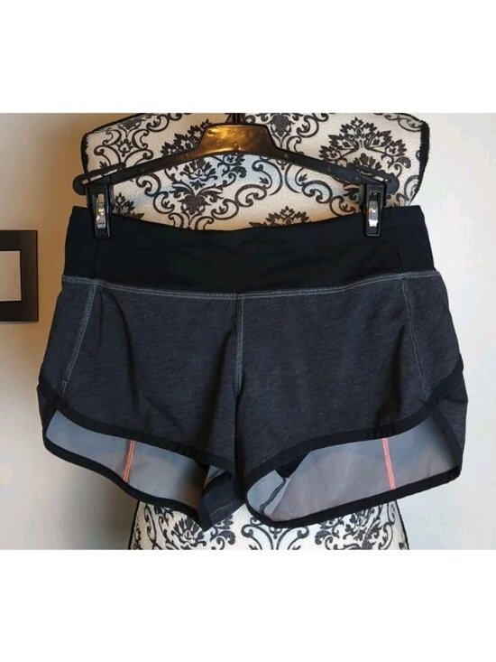 lululemon athletica Pants - Lululemon Speed Up Short Women Size 2 Charcoal Gray Coral Lined Run Athletic